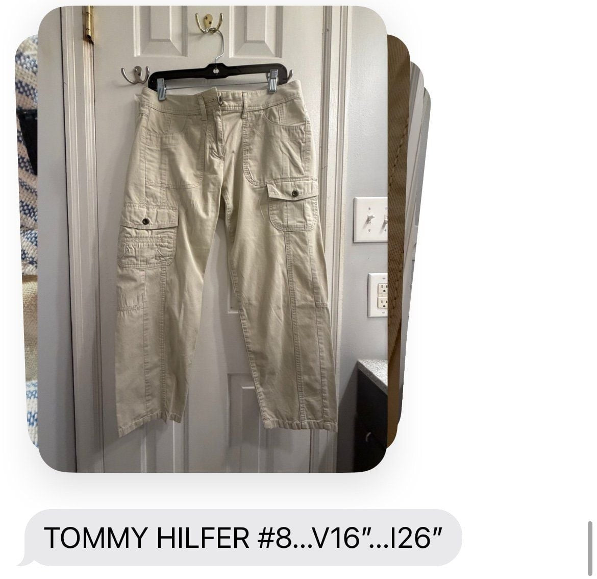 Tommy Hilfiger Khaki Cargo Cropped Pants Size 8