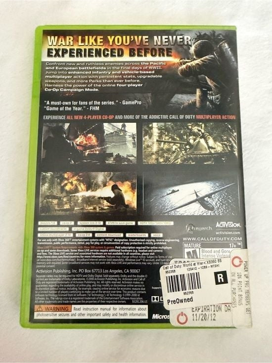 3 Xbox 360 Games Bundle - COD World at War & FIFA 14