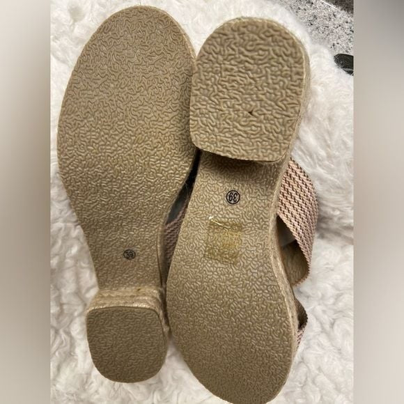 NORTHSTYLE Gold Weave Wedge Sandals