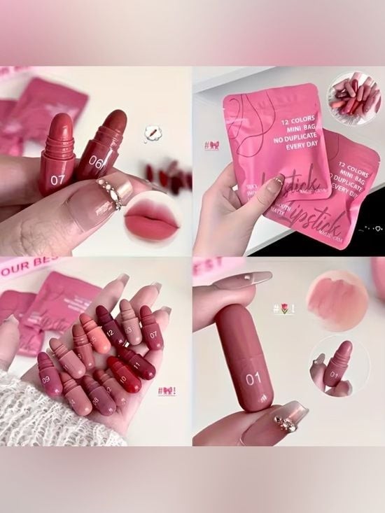 Last One! Lipstick Boutique 12-Color Capsule Set – Pinks, Reds, Nudes