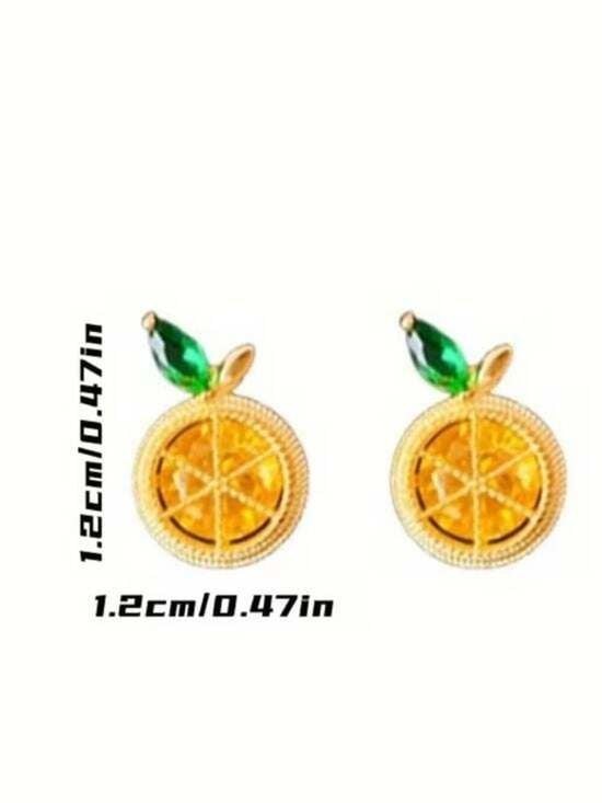 Citrus Drop Earrings with Yellow and Green Crystal Accents