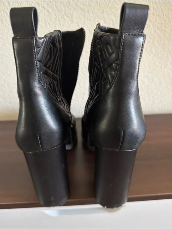 Karl Lagerfeld Black Quilted Leather Ankle Boots