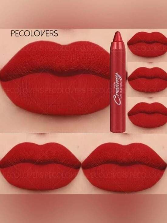Creamy Rich Matte Lipstick Crayon — Bold Red