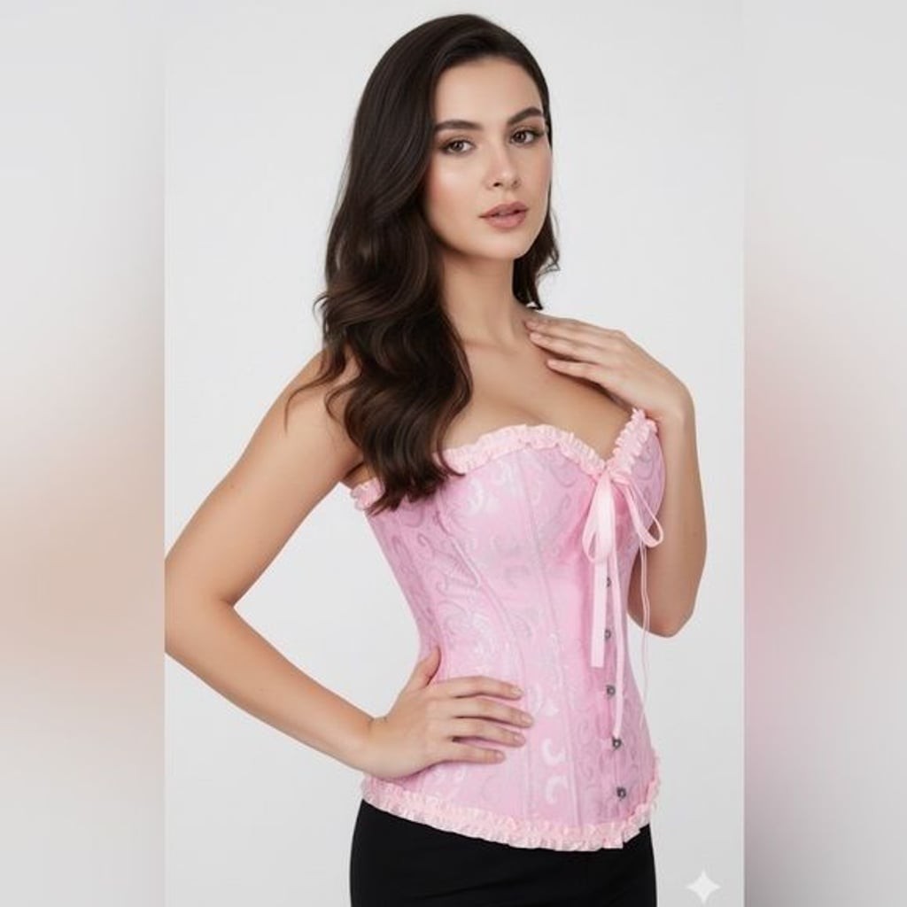 Stunning Pink Ruffle Corset - Waist Training & Shapewear Sz S