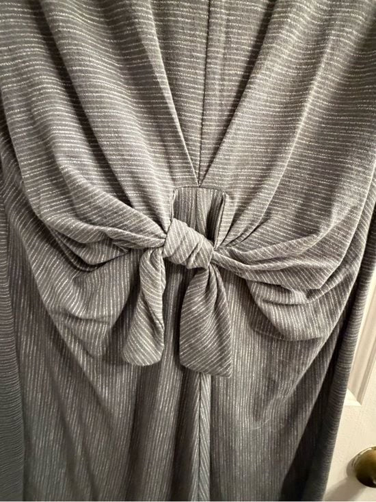 Talbots Charcoal Gray Short Sleeve Tie-Front Mini Dress