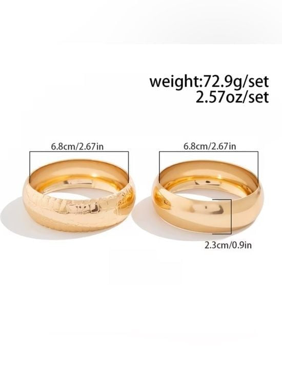 [Just In] Big Jewelry Co Sculpted Gold Cuff - Bold Double Layer Bangle