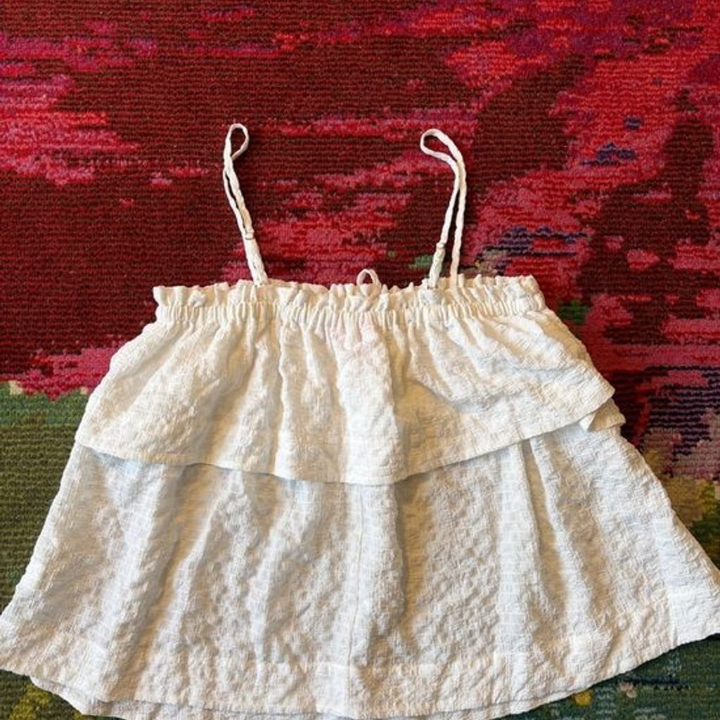 Lilly Pulitzer White Tiered Ruffle Cami Top Small