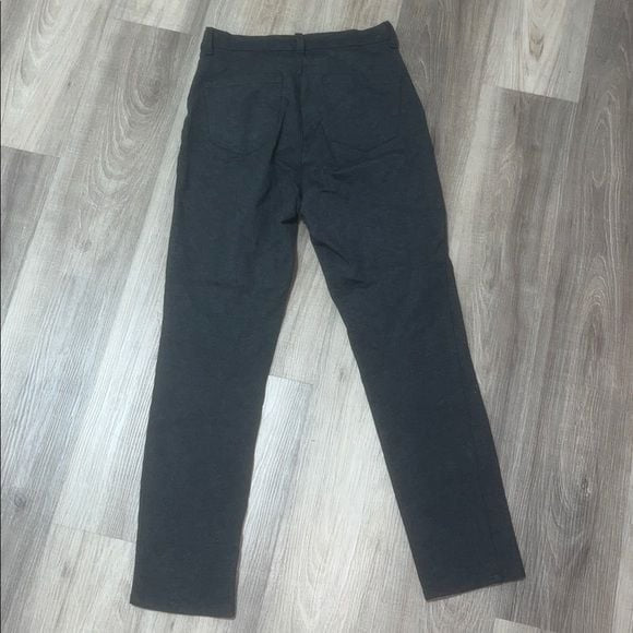 Gloria Vanderbilt Amanda Chevron Print Charcoal Grey Black Pants Jeans Sz 8