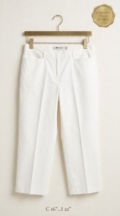 Sag Harbor Women's White Capris Size 8P Cropped Casual Pants