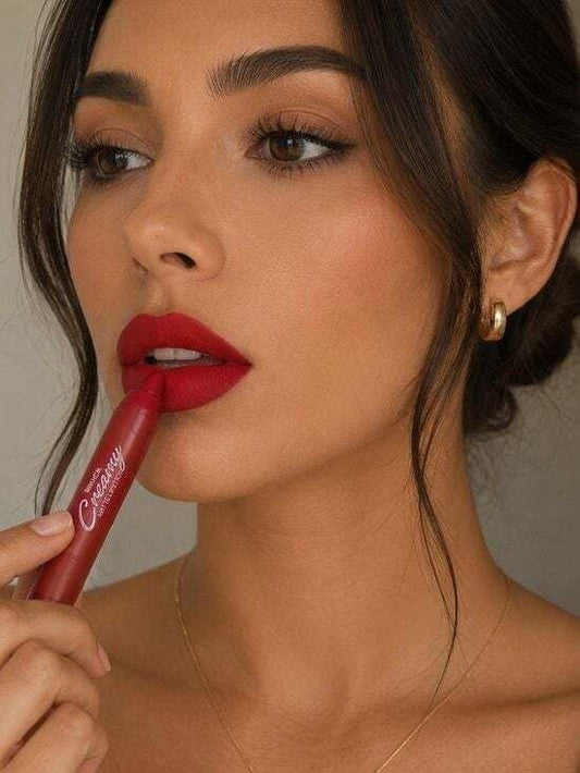 Creamy Rich Matte Lipstick Crayon — Bold Red