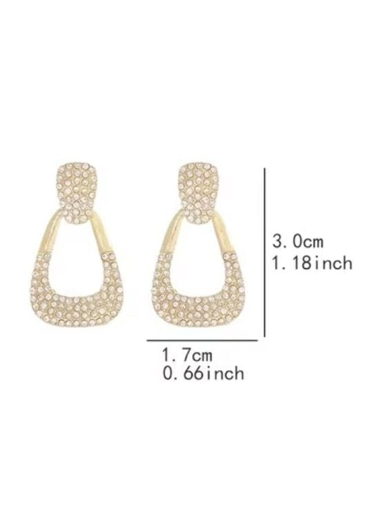 Gold Pavé Teardrop Hoop Earrings - Women Jewelry