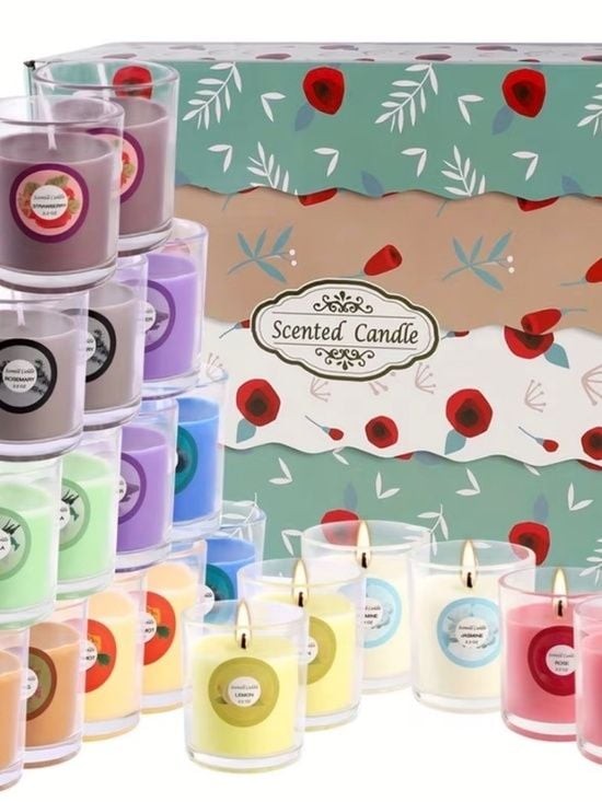 20 Pack Strong Scented Candles Gift Set Aromatherapy Glass Jar Candles
