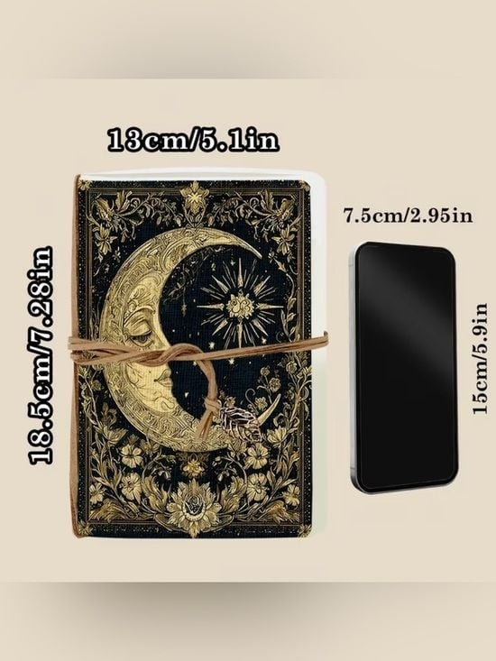 1 x The Celestial Chronicle: Embossed Midnight Moon and Sun Journal