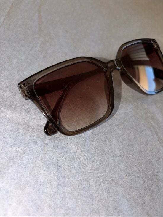 Unisex Brown Gradient Square Sunglasses for Men