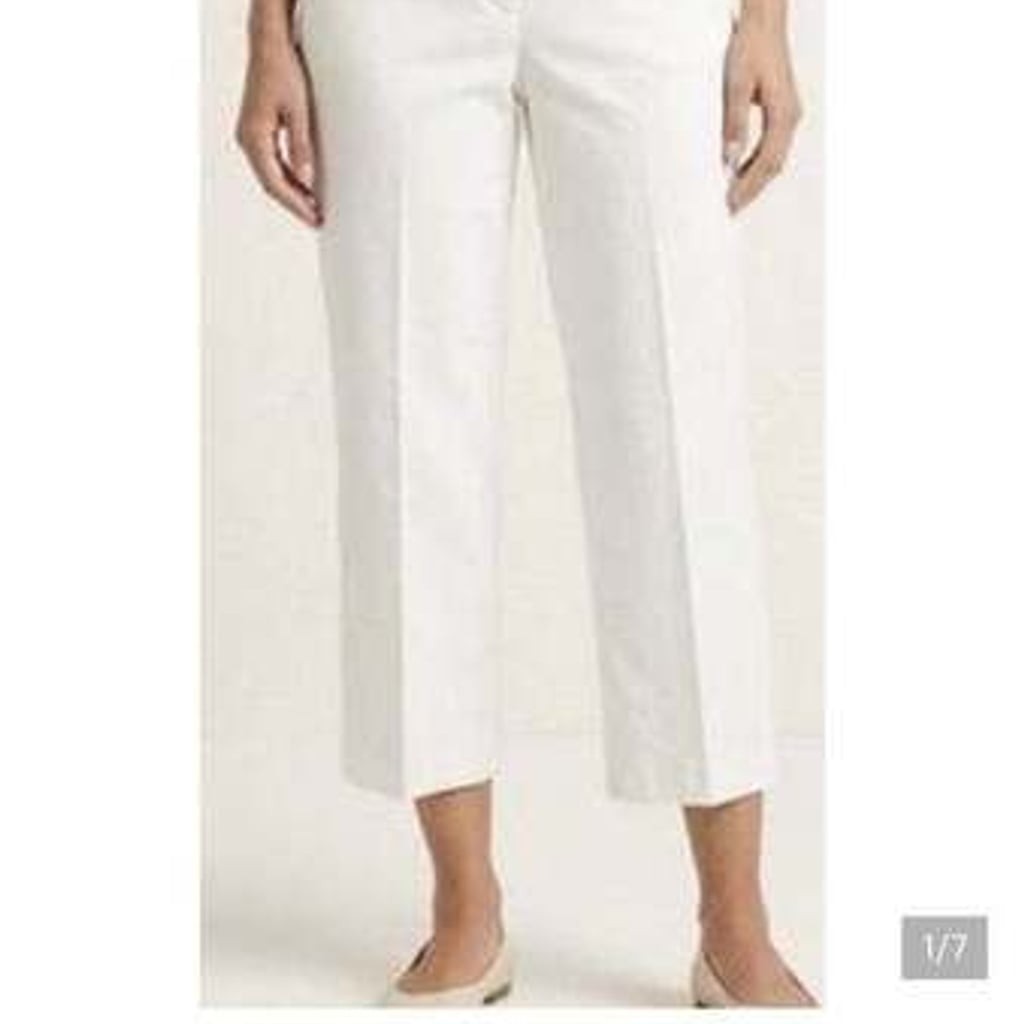 Sag Harbor Women's White Capris Size 8P Cropped Casual Pants