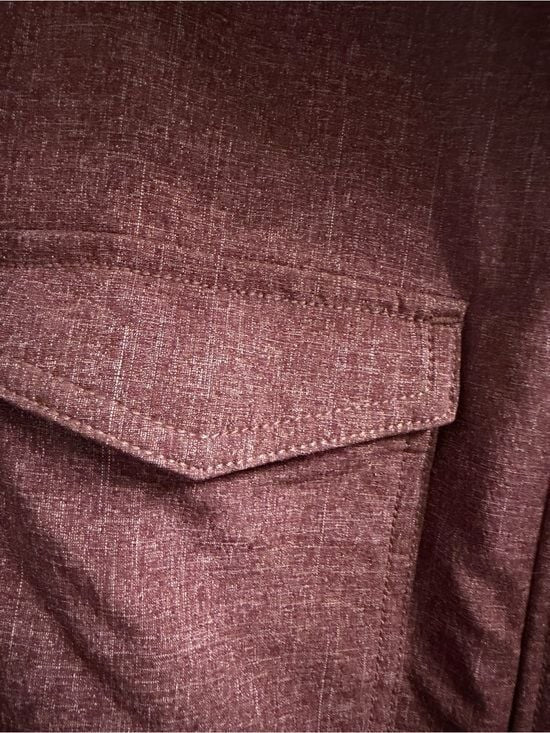 Duluth Trading Co Burgundy Hooded Utility Jacket