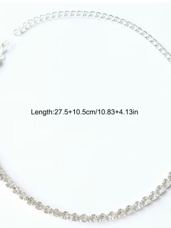 Elegant White Crystal Tennis Necklace - Women Jewelry Earrings