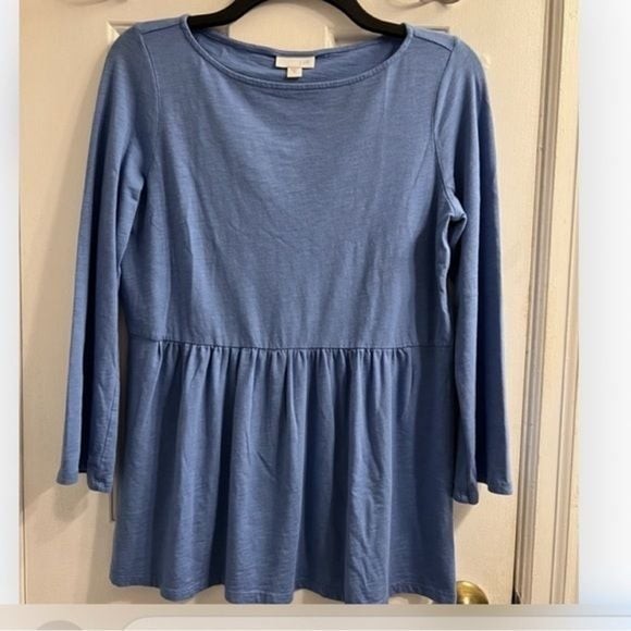 [Just In] J. Jill Blue Peplum Long Sleeve Top XS Fits Medium