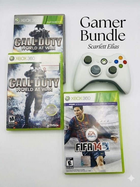 3 Xbox 360 Games Bundle - COD World at War & FIFA 14