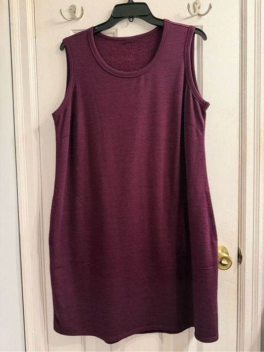 32 Degrees Sleeveless Scoop Neck Midi Dress - Plum XL