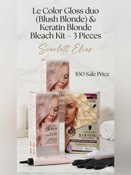 Blonde Trio - L'Oréal LeColorGloss Blush & Schwarzkopf Keratin Platinum Kit