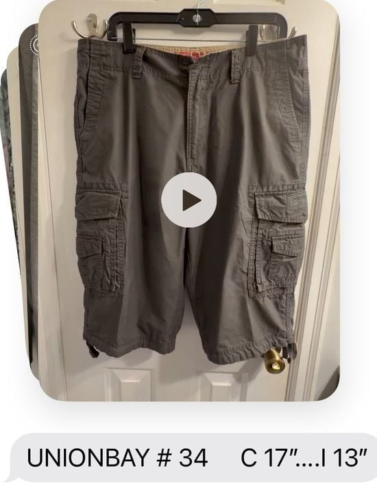 [JUST IN] Unionbay Gray Cargo Cargo Shorts Men’s Size 34 Streetwear Casual