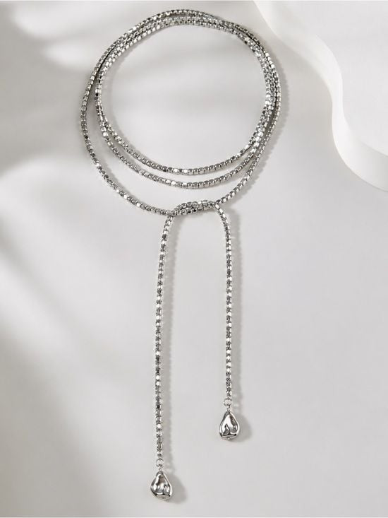 Sterling-Tone Silver Multi-Layer Lariat Necklace - Women
