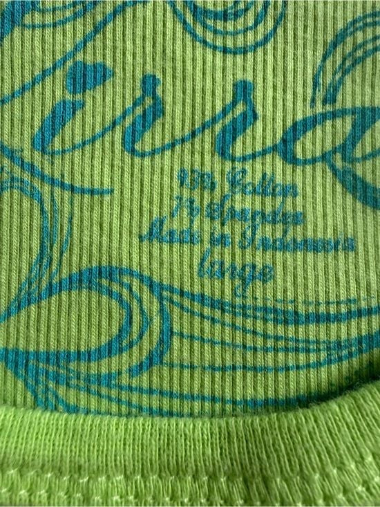 Taylor Swift Y2K Kirra PacSun Lime Green Ribbed Tank Top Floral Large Fits Small