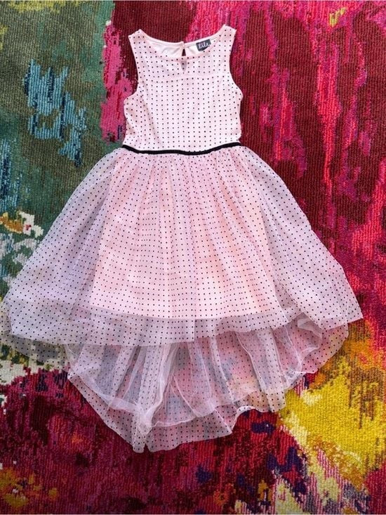 lilt Pink Polka Dot Tulle High-Low Party Dress