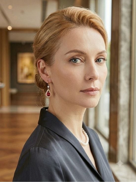 Elegant Red Pear-Cut Crystal Drop Earrings
