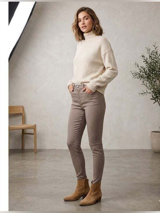 [JUST I] NWT Gorgeous TRUTH Ash Browm High Waisted Zip Up Jeggins Sz 4 MEDIUM