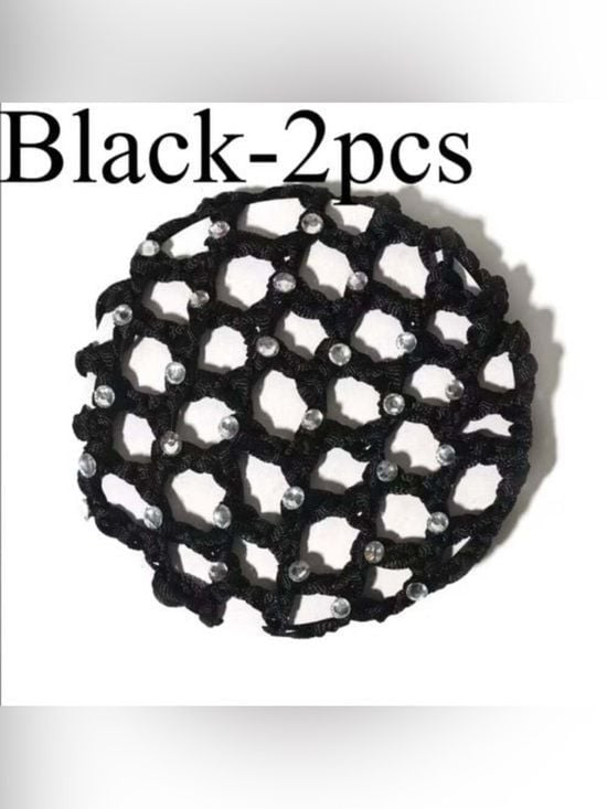 Black Crystal Bun Covers | Y2K Balletcore Rave Hair Accessories