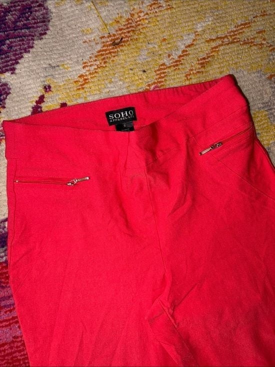 Soho Neon Pink Cropped Slim Ankle Pants Small