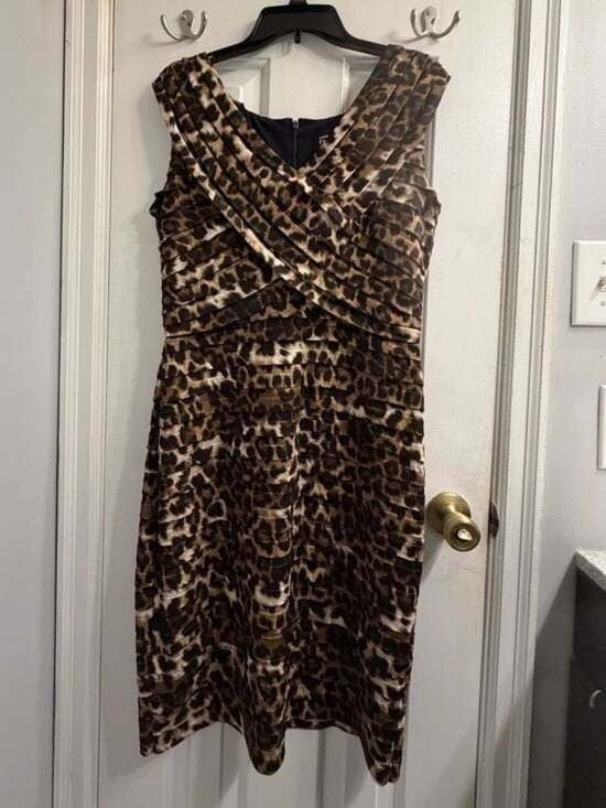 Adrianna Papell Black Dress Label Detail Size 14