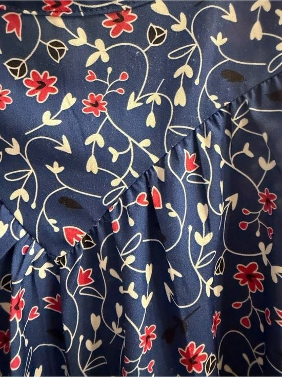 Just Now Fashion Blue Floral Scoop Neck Sleeveless Mini Dress XL