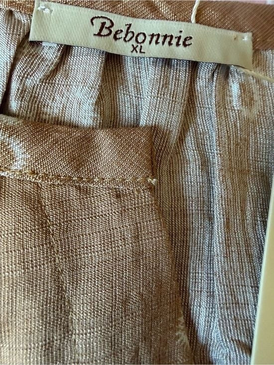 BEBONNIE Relaxed Camel Tunic with White Folk Motif